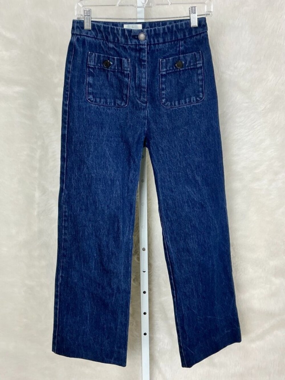 SEZANE Dark Wash Wide Straight Leg Dan Trouser Jeans FR 36 US 26 Hemmed